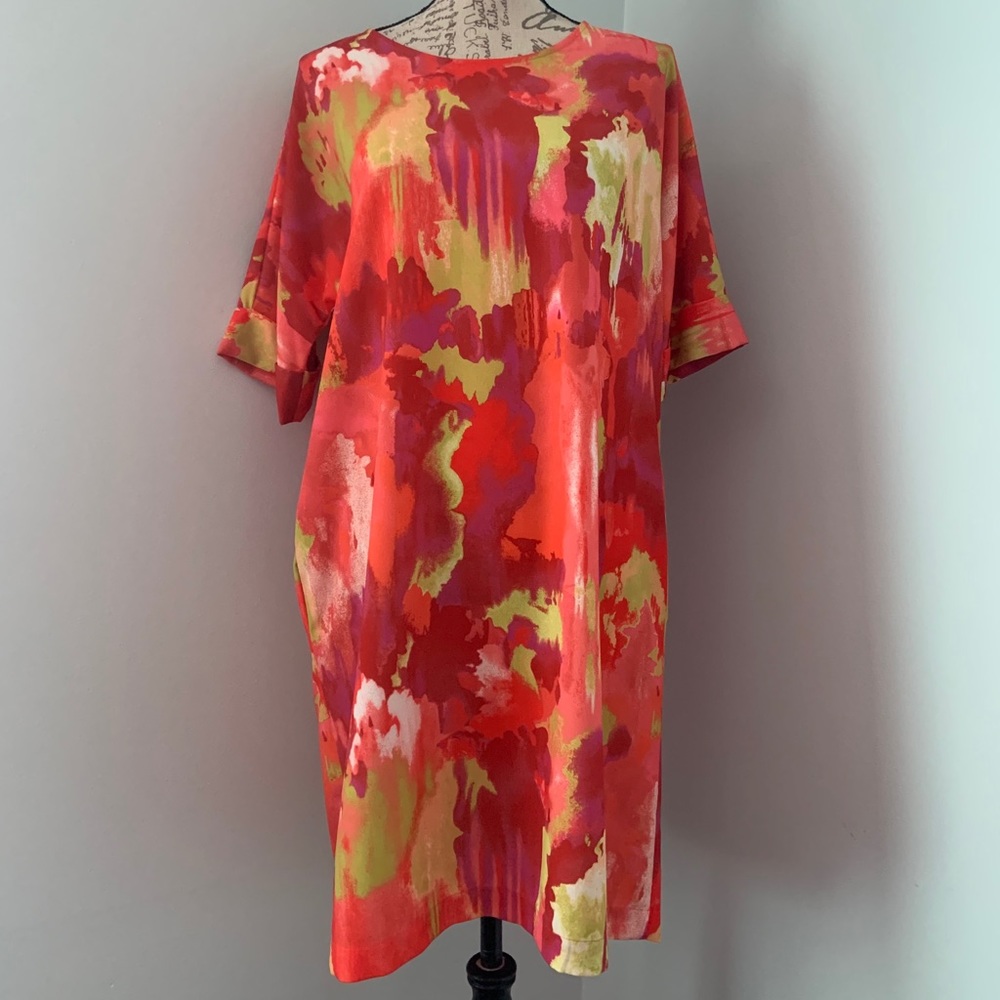 Natori Watercolor Relaxed Fit T-Shirt Dress - Picture 4 of 15